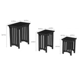 Nesting Tables-Set of 3, Traditional with Mission Style Legs for Living Room Coffee Tables or Nightstands-Home Accent Furniture by Lavish Home (Black) Lavish Home