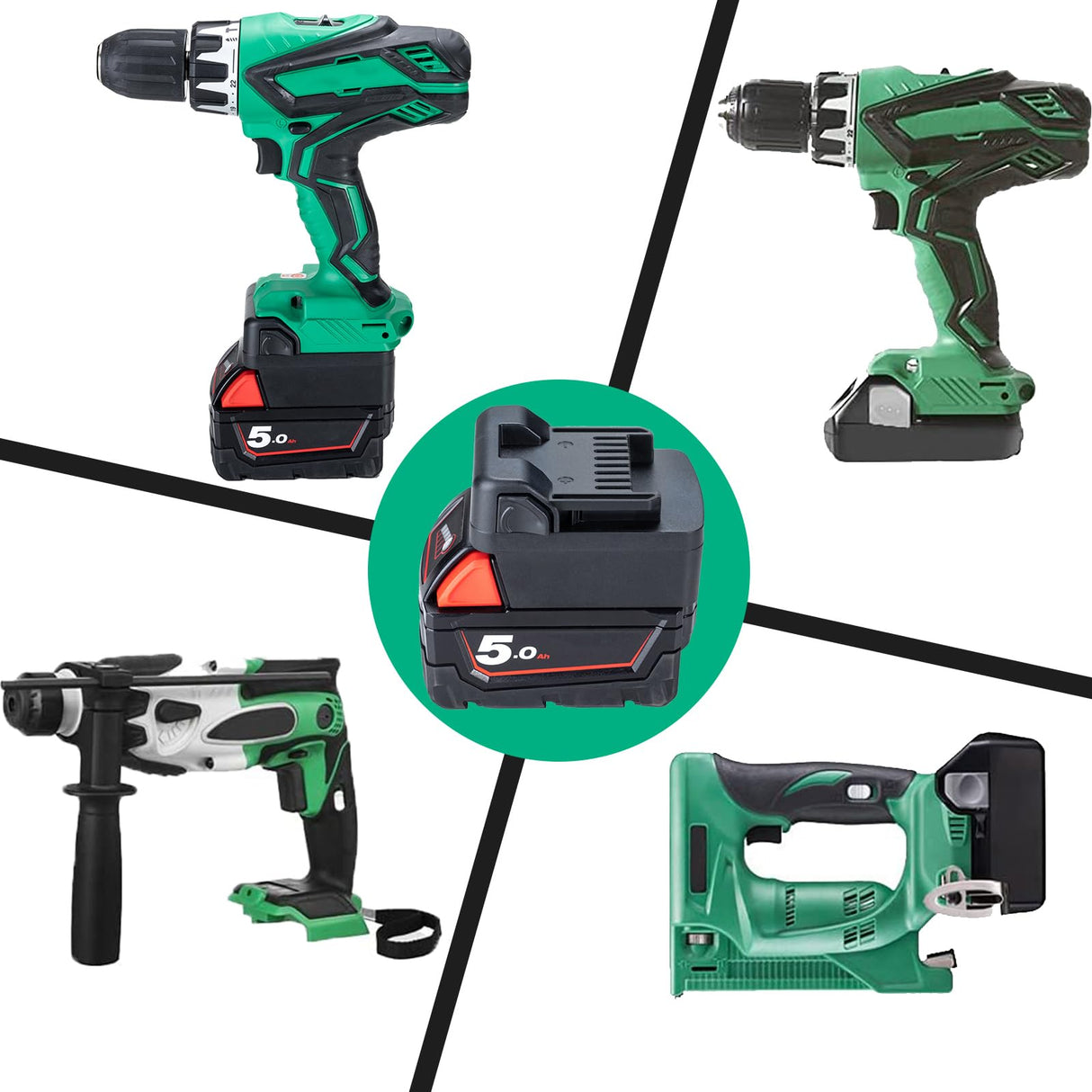 for Milwaukee M18 18V Battery Adapter Convert to for Hitachi 18V Lithium Cordless Tool and Metabo18V (Not 36V) Slide Style Tools Crtbelfy