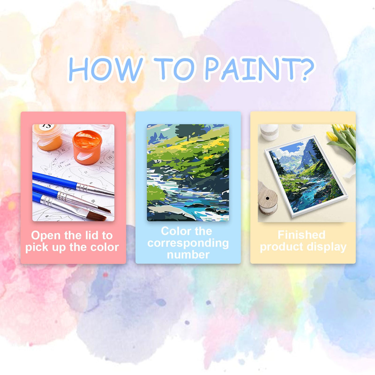 Mountain Paint by Number for Adults-Landscape Paint by Numbers for Adults Beginner, Mountains Paint by Numbers for Gift Home Wall Decor (Mountain, 16x20 inch) HITO