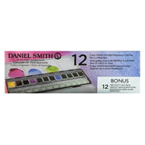 Daniel Smith 285650103 Extra Fine Inspirational Solid Watercolor Paint Set of 12 Half Pans, Metal Case and 12 Empty Containers DANIEL SMITH