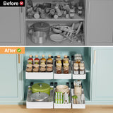 Delamu 3 Pack Pull Out Cabinet Organizer, 15.7"Deep Pull Out Drawers for Cabinets, Slide Out Drawers for Kitchen Cabinets, Bathroom Cabinet Organizer, Pantry (White) Delamu