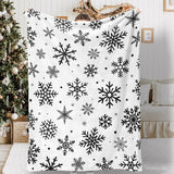 Christmas Snowflake Blanket Ultra Soft Winter Holiday Throw Blanket Xmas Idea Gifts Flannel Fleece Bed Blankets Lightweight Warm Cozy Fuzzy Plush Cabin Throw for Sofa Couch, Black White, 50" X 60" Yersion
