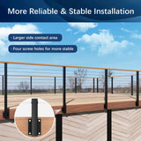 Gyykzz Side Mount Cable Railing Post 36" (Post Body 44"), Level Drilled Space-Saving Rail Post with 11 Holes, Stainless Steel Fascia Mount Cable Railing Kit System, Black Indoor Outdoor Deck Post Gyykzz