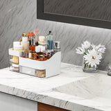 Makeup Organizer with Drawer,Large Capacity Cosmetic Storage Organizer & Makeup Drawer Organizer Suitable Vanity,Bathroom,Countertop and Dresser,White Skincare Organizer for Skin Care,Beauty Products SuoXing