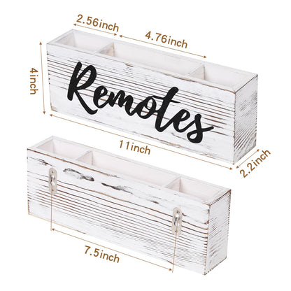 Ziluce Farmhouses Remote Control Holder, Wall Mounted Remote Holder, 3 Slot Wooden Remote Holder, 2 Types of Mounting - Adhesive and Drilled (for 3 or 4 Remote Controls) 11" x 2.16 x 3.94”