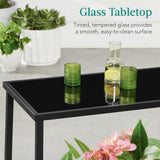 Best Choice Products 4-Piece Outdoor Textilene Patio Conversation Set, Backyard Furniture w/Loveseat, Coffee Table, Steel Frame - Black/Black Best Choice Products