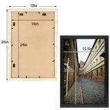 Golden State Art, 16x24 Solid Wood Black Picture Frame, Tempered Glass - Horizontal and Vertical for Wall Display - Great for Wedding Photos, Family Portraits, Posters, 1 Pack Golden State Art