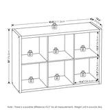 Furinno Cubicle Open Back Decorative Cube Storage Organizer, 6-Cube, White Furinno