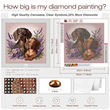 Sanjee Dogs Diamond Art Kits for Adults, Diamond Painting Kits for Beginner, 5D DIY Round Full Drill Gem Art Crafts for Home Wall Decor Gift, 12x12inch Sanjee