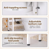 Cozivolife Over The Toilet Storage with 2 Baskets,4-Tier Bamboo Over Toilet Organizer Rack with Paper Holder & 4 Hooks & Waterproof Feet Pad,Freestanding Above Toilet Shelf for Bathroom(White) Cozivolife