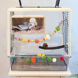 Rypet Parakeet Nesting Box Transparent Design, Thwartwise Bird Nest Breeding Box with Perch Wood Bird Cage House for Cockatiel Lovebirds Budgie Finch Parrotlets Canary M Rypet