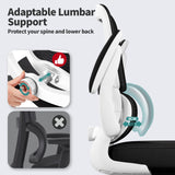 TRALT Office Chair - Ergonomic Desk Chair with Adjustable Lumbar Support, Mesh Computer Chair, Executive Chair for Home Office Comfortable Lumbar Support (White+Black) TRALT