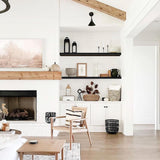 QEEIG Bathroom Shelves 55 inches Long Wall Shelf Large Extra Long 55 x 9 inch Set of 2, Black (008-140B) QEEIG