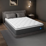 Queen Mattress 8 Inch Queen Size Hybrid Mattresses in a Box, Soft and Comfort Medium Firm Gel Memory Foam and Individual Pocket Springs, Fiberglass Free Bed Mattress, Breathable, CertiPUR-US Certified PECHINOU