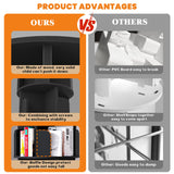 Besiost 360° Rotating 4-Tier Black Corner Bookshelf for Small Spaces Besiost
