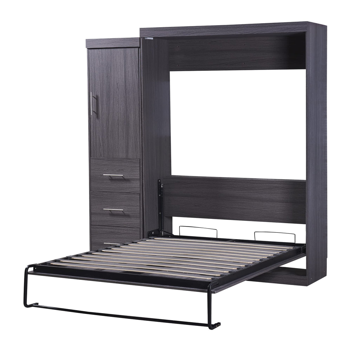 SOFTSEA Full Murphy Bed with Storage Wall Bed Wardrobe for Small Space SOFTSEA