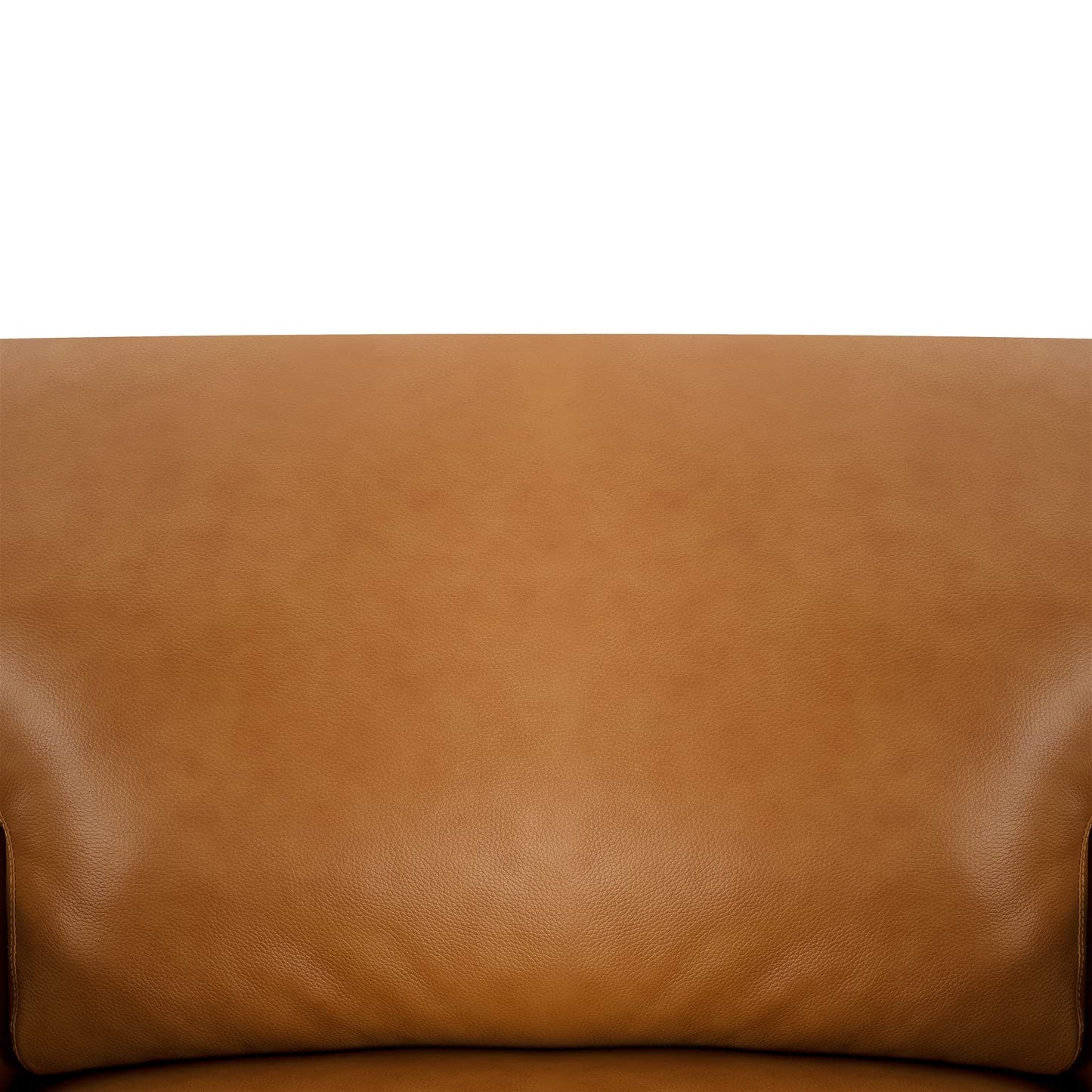 Naomi Home Genuine Leather Sofa - Luxurious Comfort, Goose Feather Cushion Filling, Square Arm Design, Sturdy Block Legs, Elegant Tan - Ideal for Living Room, Office, or Bedroom