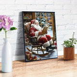 Christmas Diamond Art Kits for Adults, Diamond Painting Kits for Santa Claus is Reading a Book, 5D DIY Full Round Drill Diamond Dot Painting Gem Art Kits for Adult Home Wall Decor 12 X 16 Inch GEMFAMILY
