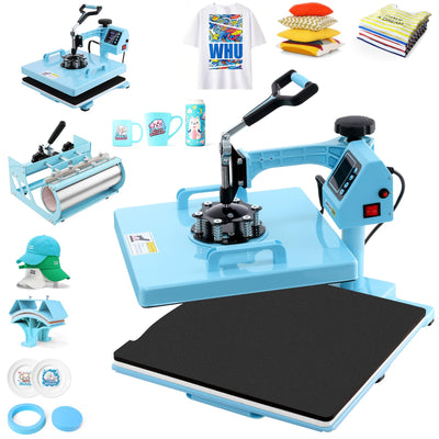 AKEYDIY Heat Press 15x15 inch 5 in 1 with 30OZ Tumbler Press, 360° Swivel Away Slide Out Digital Shirt Press Machine, Industrial Heat Transfer Machine Sublimation for T-Shirt/Tumbler/Mug/Hat/Cap/Plate