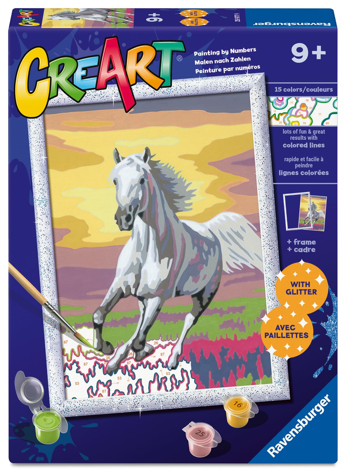 Ravensburger CreArt Horse at Sunset Paint by Numbers Kit for Kids - 25977 - Painting Arts and Crafts for Ages 9 and Up Ravensburger
