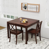 Giantex Wood Dining Chairs Set of 4, Armless Kitchen Chairs w/Rubber Wood Legs & Curved Backrest, Farmhouse Cross Back Diner Chairs, Wooden Side Chairs for Home Dining Room, Load 400 LBS, Brown Giantex