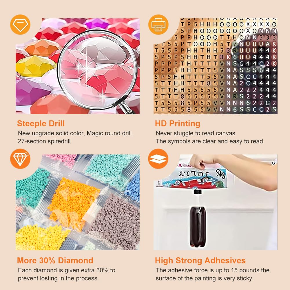 WSLWXSHM Diamond Painting Kits for Adults Dog, Round Full Drill Diamond Art Kits, 5D DIY Paint with Diamonds Crafts for Home Wall Decoration Gifts 12×12Inch, Animal WSLWXSHM