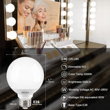 Honesorn Bathroom Light Bulbs E26 Base, 60 Watt Equivalent, 5000K Daylight, Vanity LED Globe Light Bulbs for Bathroom, G25 Round Light Bulbs for Vanity Mirror, CRI85+ 500LM, 120V, Non-dimmable, 4 Pack Honesorn