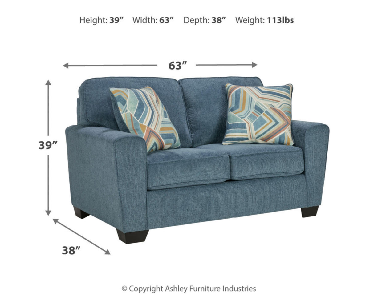 Signature Design by Ashley Cashton Casual Loveseat for Living Room, Blue Signature Design by Ashley
