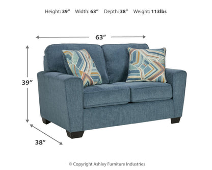 Signature Design by Ashley Cashton Casual Loveseat for Living Room, Blue