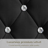 Belffin Full Size Bed Frame with 2 Storage Drawers, Upholstered Bed Frame with Adjustable Diamond Headboard, Velvet Modern Platform Bed Frame, No Box Spring Needed, Easy to Assemble, Black Belffin