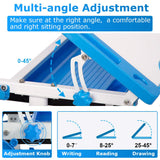 FDW Kids Study School Adjustable Height Table with Storage Blue FDW