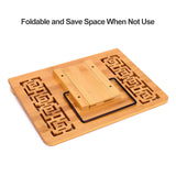 MEGREZ Book Stand for Reading (13.2 x 9.4 inch) Bamboo Cookbook Stand Holder for Kitchen, Adjustable Book Holder Stand for Tablet/Textbook Holder/Hollow Bookrest Stand, Butterflies MEGREZ