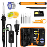Soldering Iron Kit 80W LCD Adjustable Temperature 180-520℃ Solder Kit Electronics 13 in 1 Welding Tools with ON/OFF Switch, Solder Wire, Flux, 5 Soldering Tips, Desoldering Pump, Stand, Tweezers LJPXHHU