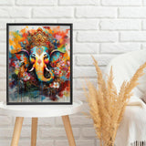 VNUIEHG Paint by Numbers Kit for Adults, Elephants Painting by Numbers, Majestic Elephants Adults Paint-by-Number Kits, Ganesha Adult Oil Painting Kits, 16X20 Inch Flameless VNUIEHG