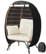 FLYMEI Wicker Egg Chair Cover Indoor Outdoor Lounger Chair Cover with Double Zipper for Wicker Patio Basket Chair, Waterproof, Dustproof and Anti-UV, 45.3"L x 23.6"W x 55.1"H FLYMEI