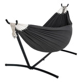 Lazy Daze Hammocks Double Hammock with 9ft Space-Saving Steel Stand Includes Portable Carrying Case, 450 Pounds Capacity (Dark Grey) Lazy Daze Hammocks