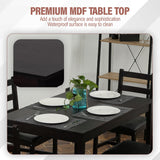 MGHH 5 Pieces Kitchen Dining Room Set Dining Kitchen Table and Chairs Mid Century Style Wood Dinette Table Set for Home Family Dining Area Dark Brown MGHH