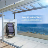 Homall Zero Gravity Chair Patio Folding Lawn Outdoor Lounge Gravity Camp Reclining Lounge Chair with Cup Holder Pillows for Poolside Backyard and Beach Set of 2 (Blue) Homall