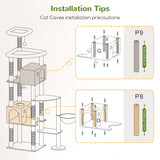 Globlazer F83 Giant Cat Tree, 83 inch Cat Tree for Indoor Cats Large Adult, XXL Cat Tower with 9 Scratching Posts for 20lb+ Heavy Duty Large Adult Cats, Dark Grey Globlazer