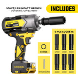 VERVEWAVE 1200N.m Impact Wrench for DeWalt 20V Battery (no battery), 20V 1/2” Cordless Impact Gun, 900Ft-lbs Electric Impact Driver with 3-Speed Control, 6 Pcs Impact Sockets Included, Tool Only VERVEWAVE