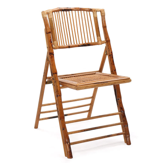 VINGLI Bamboo Folding Chair, Foldable Dining Wood Chairs Comfortable Seat for Outdoor & Indoor, Patio, Porch, Wedding, Party, Event, 1 Pack