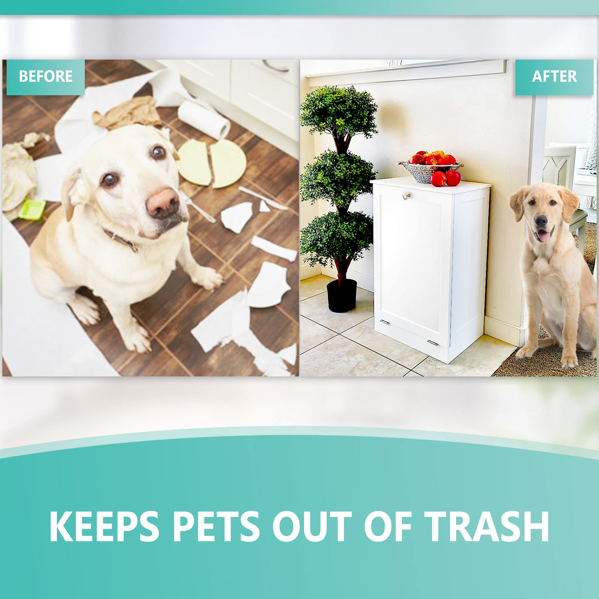 Tilt Out Trash Bin Cabinet or Laundry Hamper by Northwood Calliger! Solid Workmanship and New 2022 Design Cuts Assembly Time in HALF! Hide Ugly Trash, add Countertop Space, Keep Pets Out! Northwood Calliger