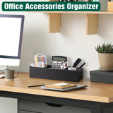 14 Inch Bathroom Basket with Removable Dividers - 3 Comparments Wood Toilet Paper Basket with Handle for Back of Toilet Tank Topper - Black Storage Organizer for Bathroom Kitchen Pantry Organization dreamkey