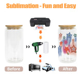 AGH 4 Pack Snow Globe Tumbler 16 oz Sublimation Snow Globe Glass Tumbler with Pre Drilled Hole Double Wall Snowglobe Glass Cups for Snow Globe Glitter DIY AGH