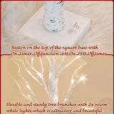 PEIDUO Artificial Tree for Table Decor, 2FT Birch Tree with LED Lights, Warm White Fairy Lights Spirit Tree Lamp for Home Indoor Tabletop Centerpiece, Battery Powered, Timer PEIDUO