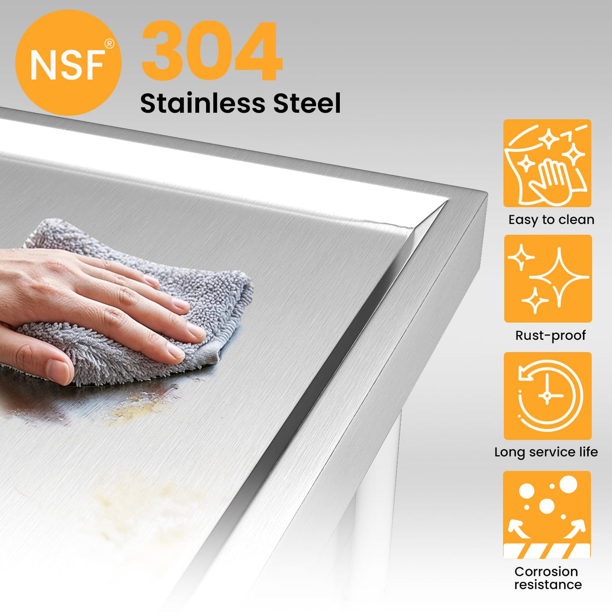 Toemics 39'' Stainless Steel Utility Sink, Free Standing Commercial Single Bowl Sink with Left Drawer & Shelves & Cold and Hot Water Pipe, Indoor and Outdoor Sink for Laundry Room, Garage, Kitchen Toemics