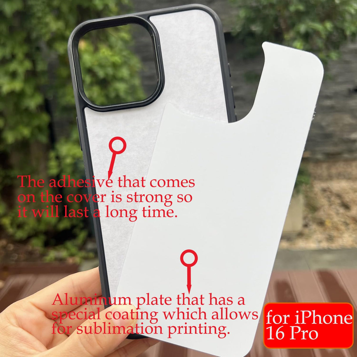 JUSTRY 10PCS Sublimation Blanks Phone Case Cover Printable Phone Cases Designed for iPhone 16 Pro, 6.3" Soft Rubber Case + Aluminum Insert,Custom Printable, Anti-Slip Phone Protective Cover Black JUSTRY