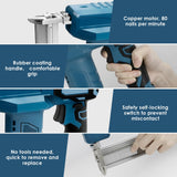 Cordless 18 Gauge Brad Nailer for Makita 18V LXT Battery, 2 in 1 Electric Stapler Nailer with 500 Nails and 500 Staples, Dual Protection Design, for Home Improvement, Woodworking (No Battery) LEZZYRUCK