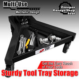 FreekyFit Mechanic Stool with Wheels, Hydraulic Adjustable Shop Stool on Wheels, Garage Work Rolling Stool Chair for Workshop, 400 LBS Capacity, 4 Inch Casters, 360° Swivel Padded Seat, Black FreekyFit