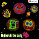 Genround Wooden Crafts Kit for Boys and Girls, Glow in The Dark,20pcs Wood Slices with Painting Craft Activities Kits,Creative Art Toys for Boys and Girls Genround